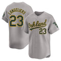 Trusc Athletics #23 Shea Langeliers Player Gray Limited Away Stitched Jersey