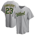 Trusc Athletics #23 Shea Langeliers Player Gray Replica Road Stitched Jerseys