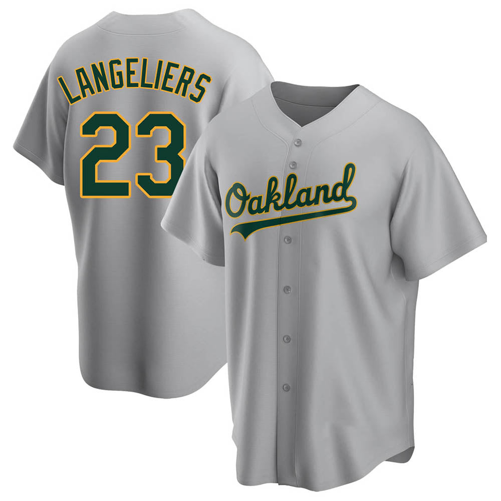 Trusc Athletics #23 Shea Langeliers Player Gray Replica Road Stitched Jerseys