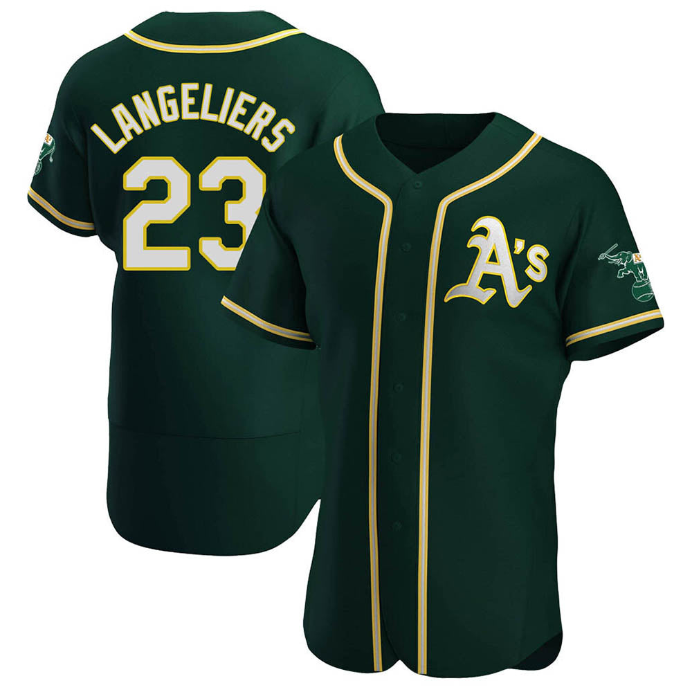 Trusc Athletics #23 Shea Langeliers Player Green Authentic Alternate Stitched Jerseys