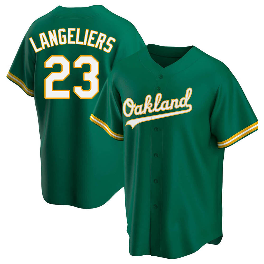 Trusc Athletics #23 Shea Langeliers Player Green Replica Kelly Alternate Stitched Jerseys