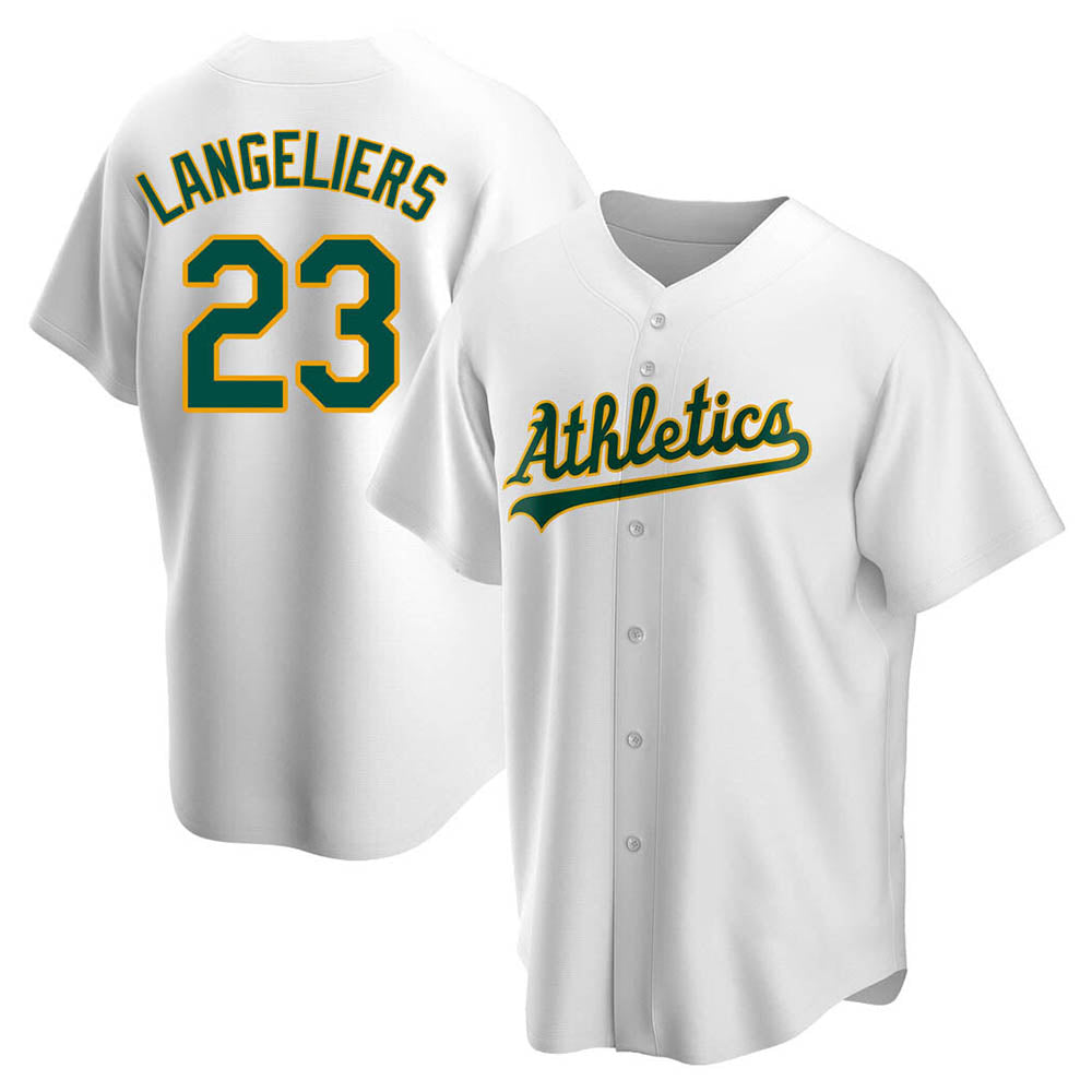Trusc Athletics #23 Shea Langeliers Player White Replica Home Stitched Jerseys