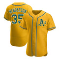 Trusc Athletics #35 Rickey Henderson Player Gold Authentic Alternate Stitched Jersey