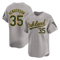 Trusc Athletics #35 Rickey Henderson Player Gray Limited Away Stitched Jersey