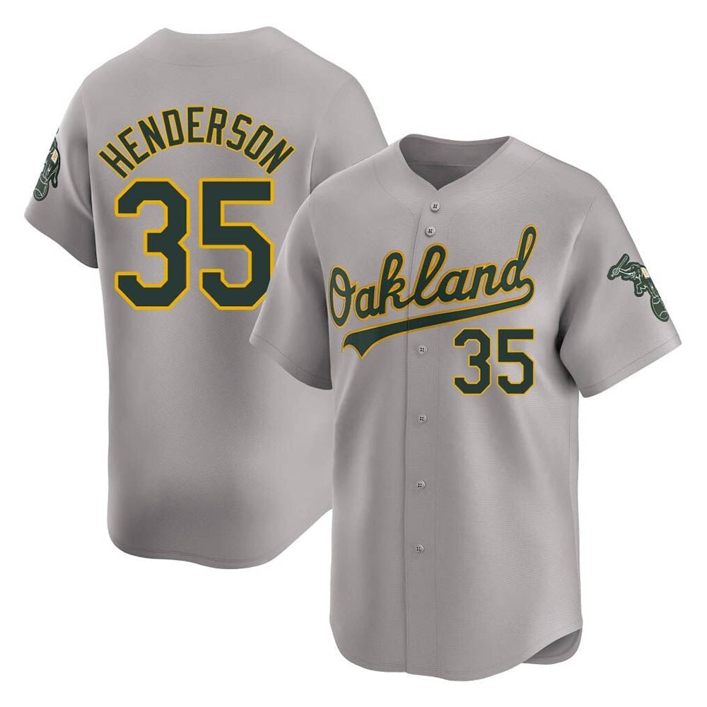 Trusc Athletics #35 Rickey Henderson Player Gray Limited Away Stitched Jersey