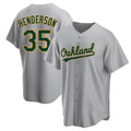 Trusc Athletics #35 Rickey Henderson Player Gray Replica Road Stitched Jersey