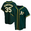 Trusc Athletics #35 Rickey Henderson Player Green Replica Alternate Stitched Jersey