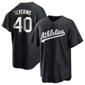 Trusc Athletics #40 Luis Severino player Black&White Replica Stitched Jersey