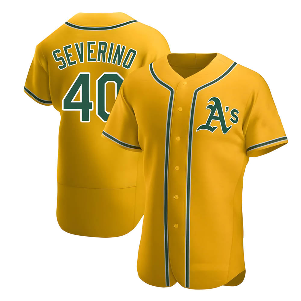 Trusc Athletics #40 Luis Severino player Gold Authentic Alternate Stitched Jersey