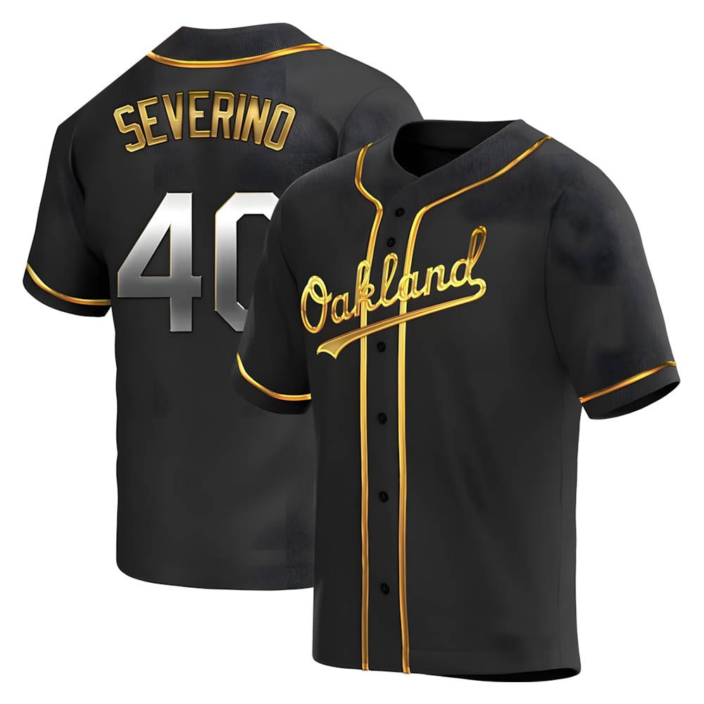 Trusc Athletics #40 Luis Severino player Gold Replica Black en Alternate Stitched Jersey