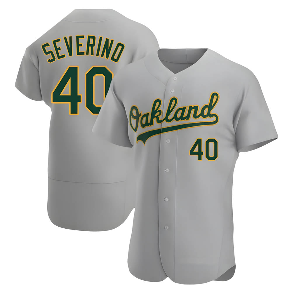 Trusc Athletics #40 Luis Severino player Gray Authentic Road Stitched Jersey