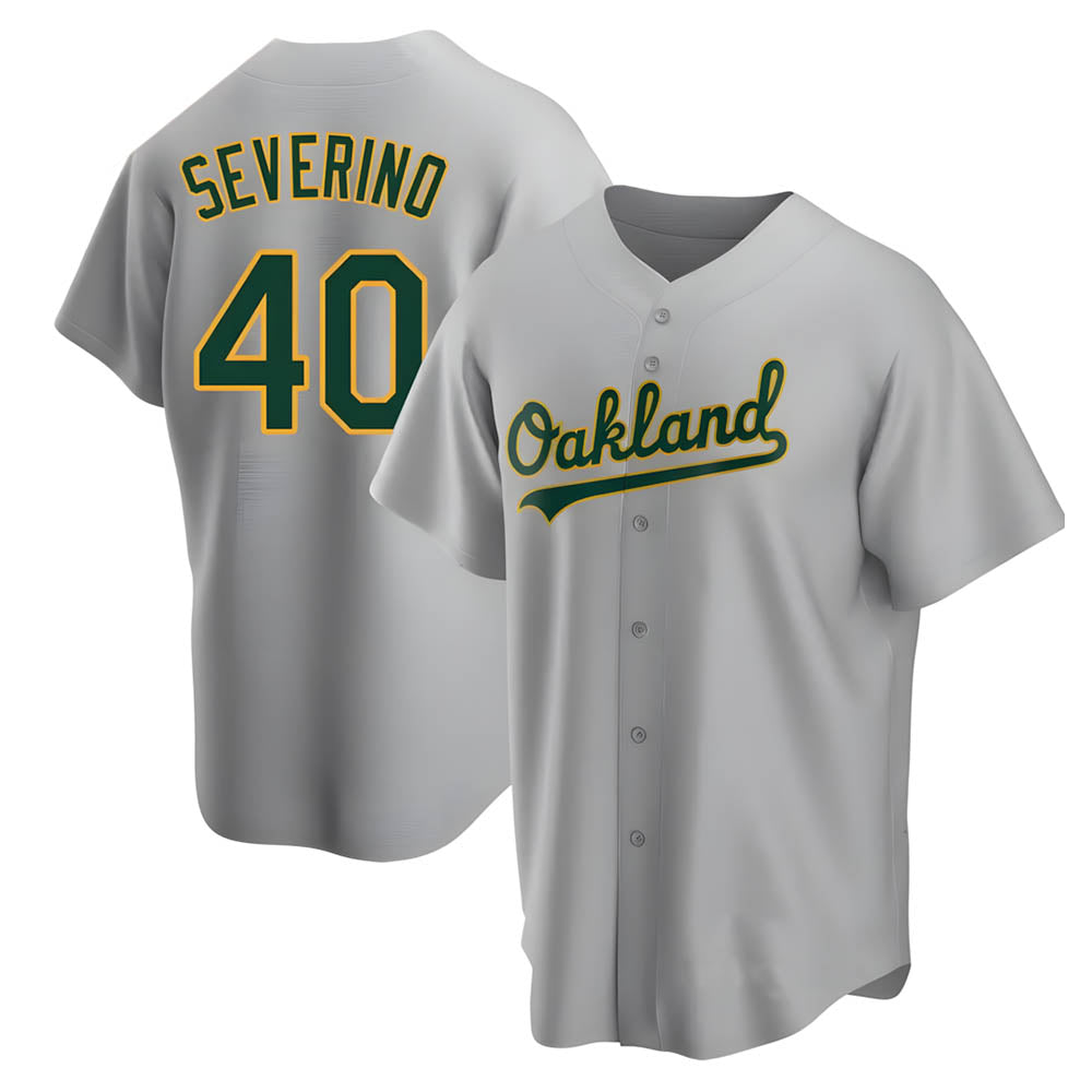 Trusc Athletics #40 Luis Severino player Gray Replica Road Stitched Jersey