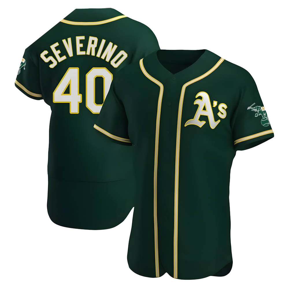Trusc Athletics #40 Luis Severino player Green Authentic Alternate Stitched Jersey
