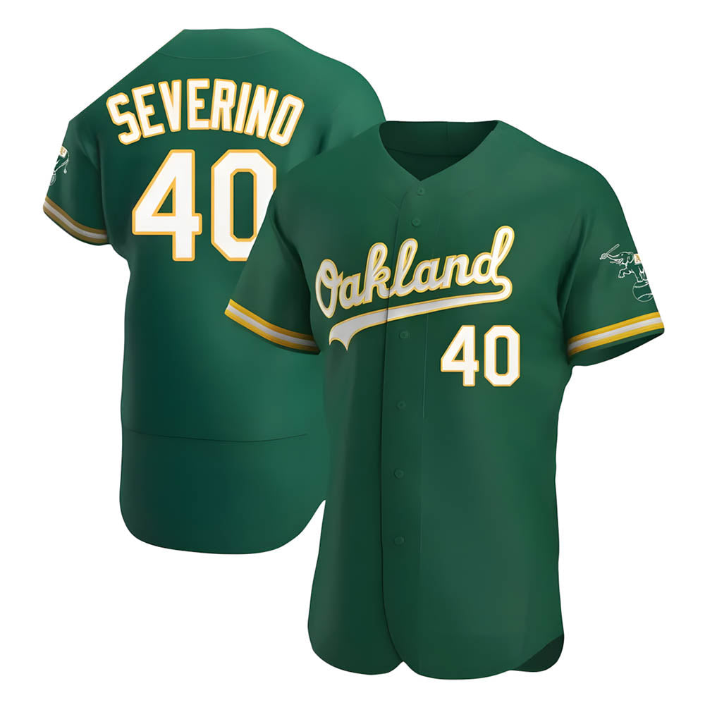 Trusc Athletics #40 Luis Severino player Green Authentic Kelly Alternate Stitched Jersey