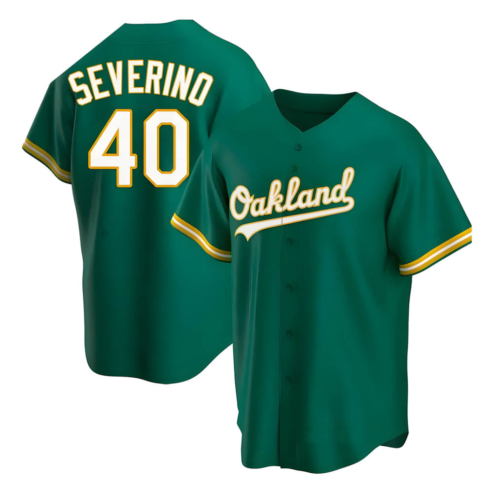 Trusc Athletics #40 Luis Severino player Green Replica Kelly Alternate Stitched Jersey