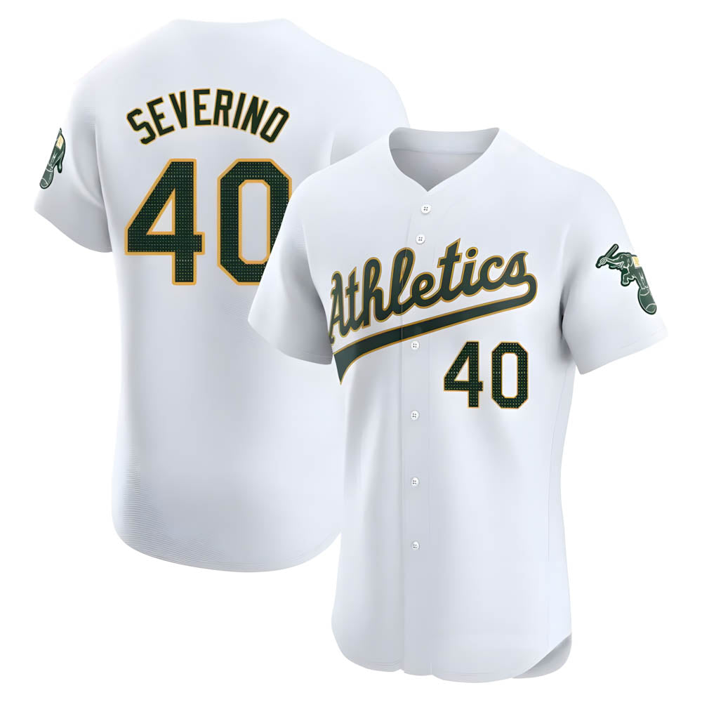 Trusc Athletics #40 Luis Severino player White Elite Home Stitched Jersey