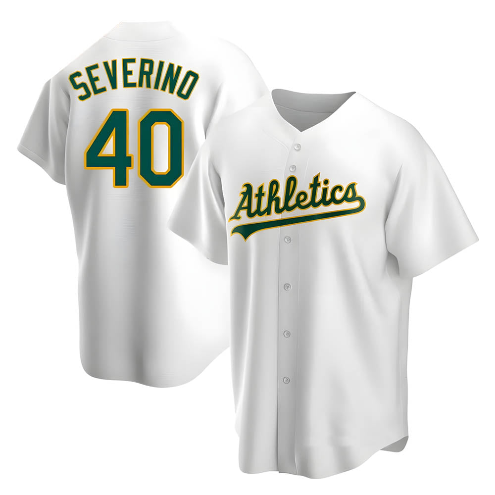 Trusc Athletics #40 Luis Severino player White Replica Home Stitched Jersey