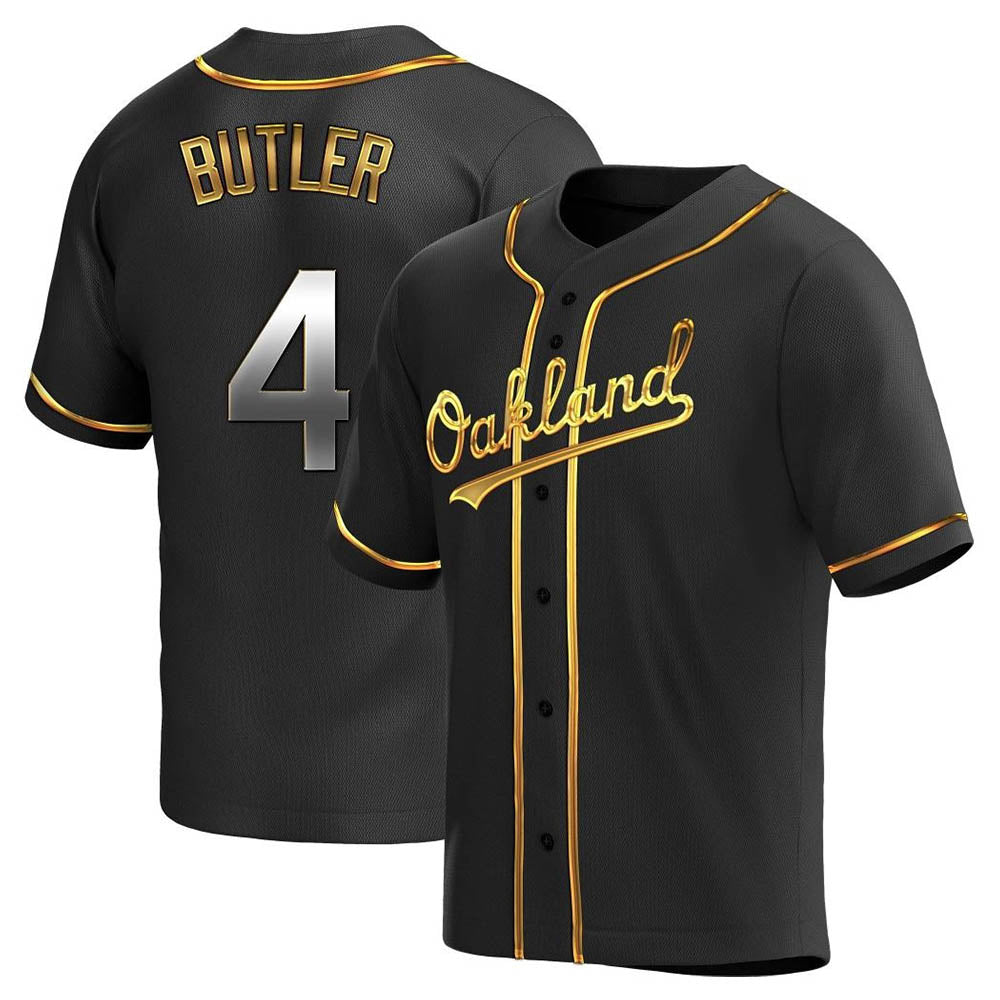 Trusc Athletics #4 Lawrence Butler player Black Golden Replica Alternate Stitched Jersey