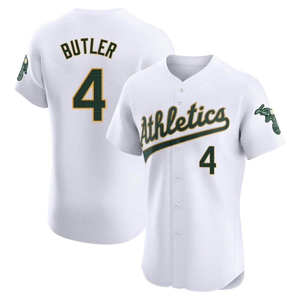 Trusc Athletics #4 Lawrence Butler player White Elite Home Stitched Jersey