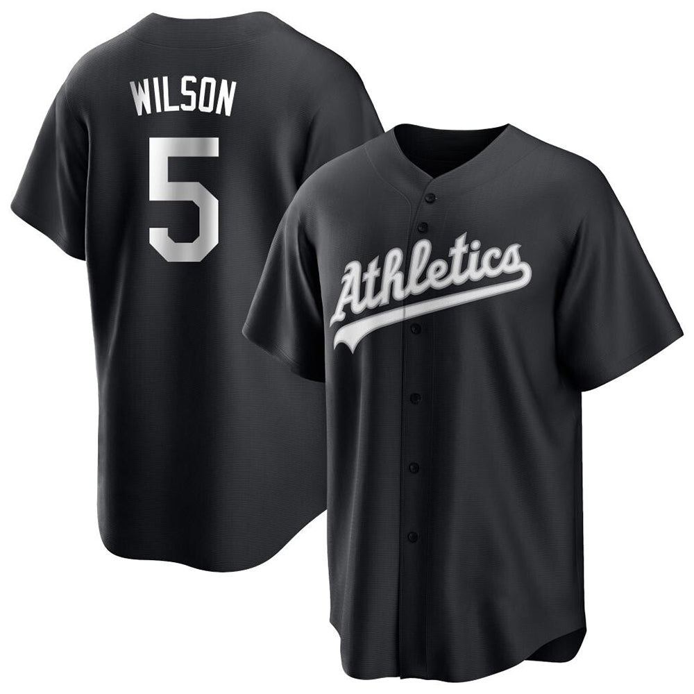 Trusc Athletics #5 Jacob Wilson Black&White Replica Alternate Stitched Jersey