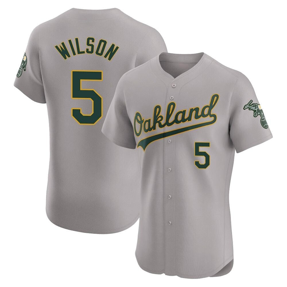 Trusc Athletics #5 Jacob Wilson Gray Elite Road Stitched Jersey