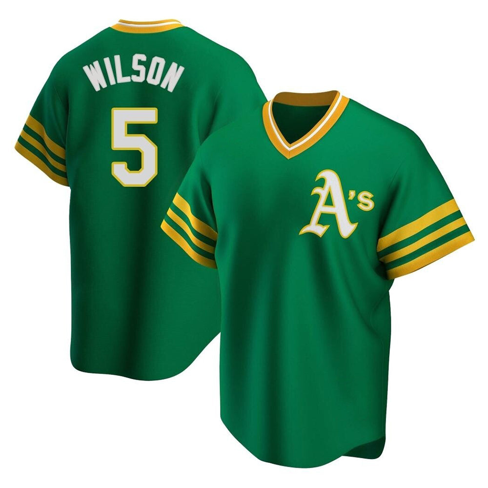 Trusc Athletics #5 Jacob Wilson Green Replica Cooperstown Collection T shirt Stitched Jersey