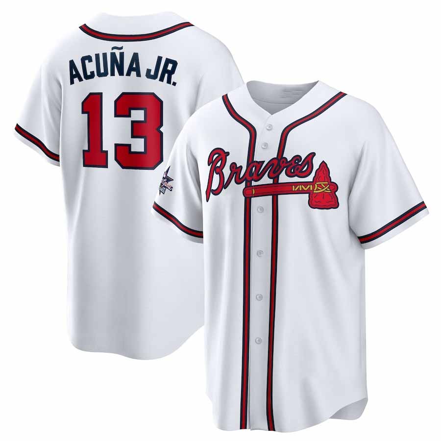 Trusc A.Braves #13 Ronald Acuna Jr. 2025 All-Star Game Home Replica Player Jersey - White Stitched Personalized Jersey
