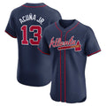 Trusc A.Braves #13 Ronald Acuna Jr. Alternate Elite Player Jersey - Navy Personalized Jerseys