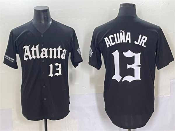 Trusc A.Braves #13 Ronald Acuna Jr. Black Gothic South x Outkast Edition Vapor Limited Stitched Personalized Jersey