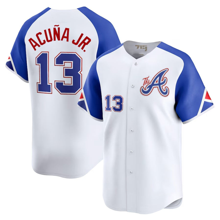 Trusc A.Braves #13 Ronald Acuna Jr. City Connect Limited Jersey - White Personalized Jerseys