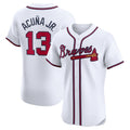 Trusc A.Braves #13 Ronald Acuna Jr. Home Elite Jersey - White Personalized Jerseys