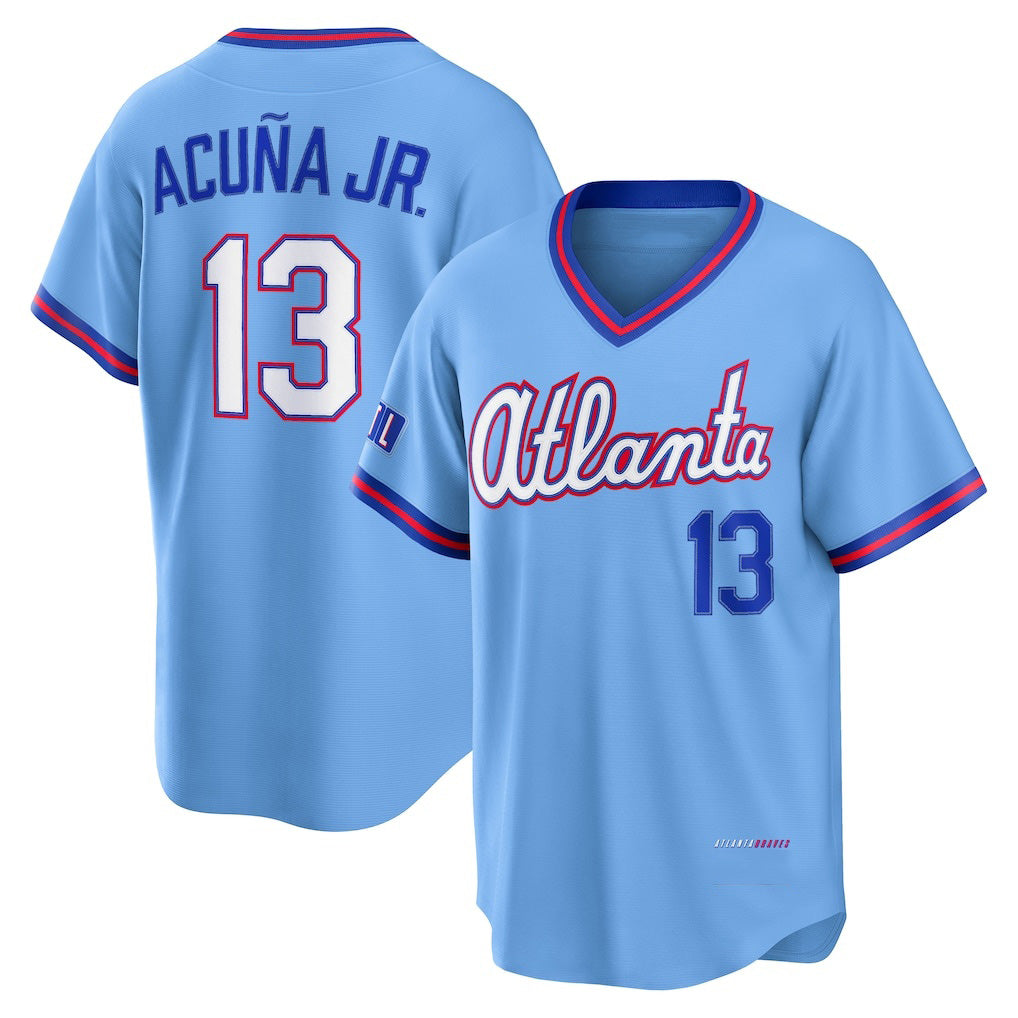 Trusc A.Braves #13 Ronald Acuna Jr. Powder Blue 2026 City Connect Stadium Stitched Personalized Jersey