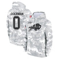 Trusc B.Bills #0 Keon Coleman Player Arctic Camo Salute to Service Hoodies Stitched Jerseys