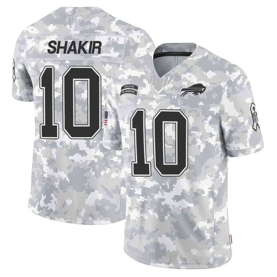 Trusc B.Bills #10 Khalil Shakir Player Arctic Camo Salute to Service Limited  Stitched Jerseys