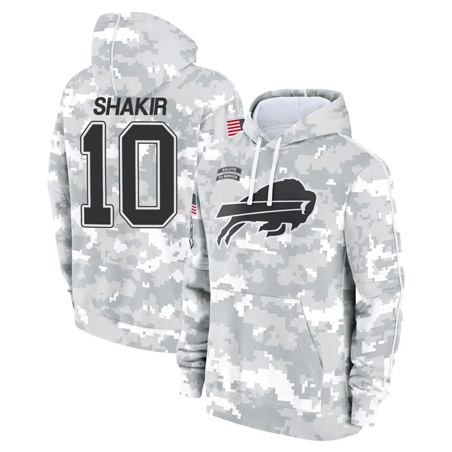 Trusc B.Bills #10 Khalil Shakir Player Salute to Service Hoodies  Stitched Jerseys