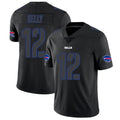 Trusc B.Bills #12 Jim Kelly Player Limited Black Impact Stitched Jerseys