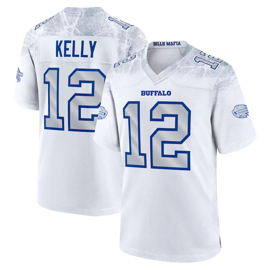 Trusc B.Bills #12 Jim Kelly Player White Rivalries Collection Game  Stitched Jersey