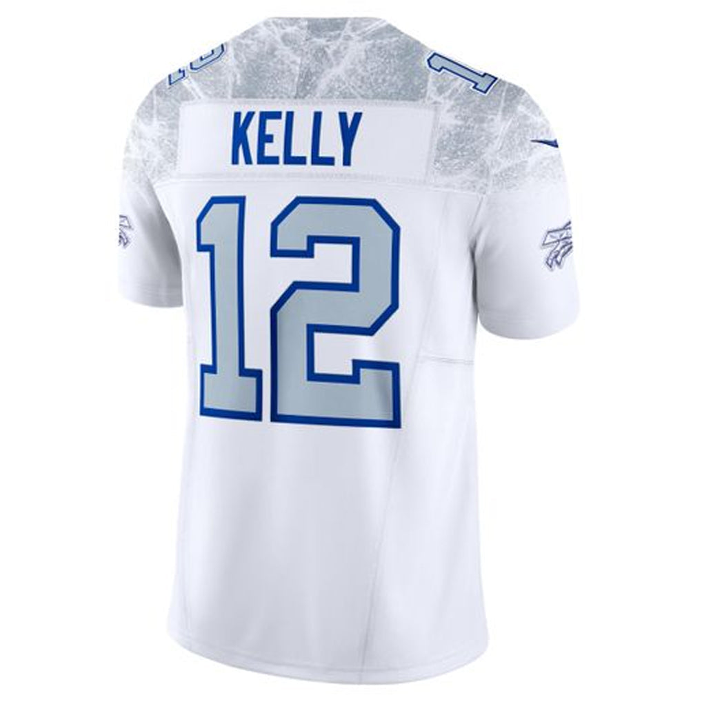 Trusc B.Bills #12 Jim Kelly Player White Rivalries Collection Limited  Stitched Jerseys