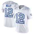 Trusc B.Bills #12 Jim Kelly Player White Rivalries Collection Vapor Limited  Stitched Jersey