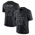 Trusc B.Bills #17 Josh Allen Player Black RFLCTV Limited Stitched Jerseys