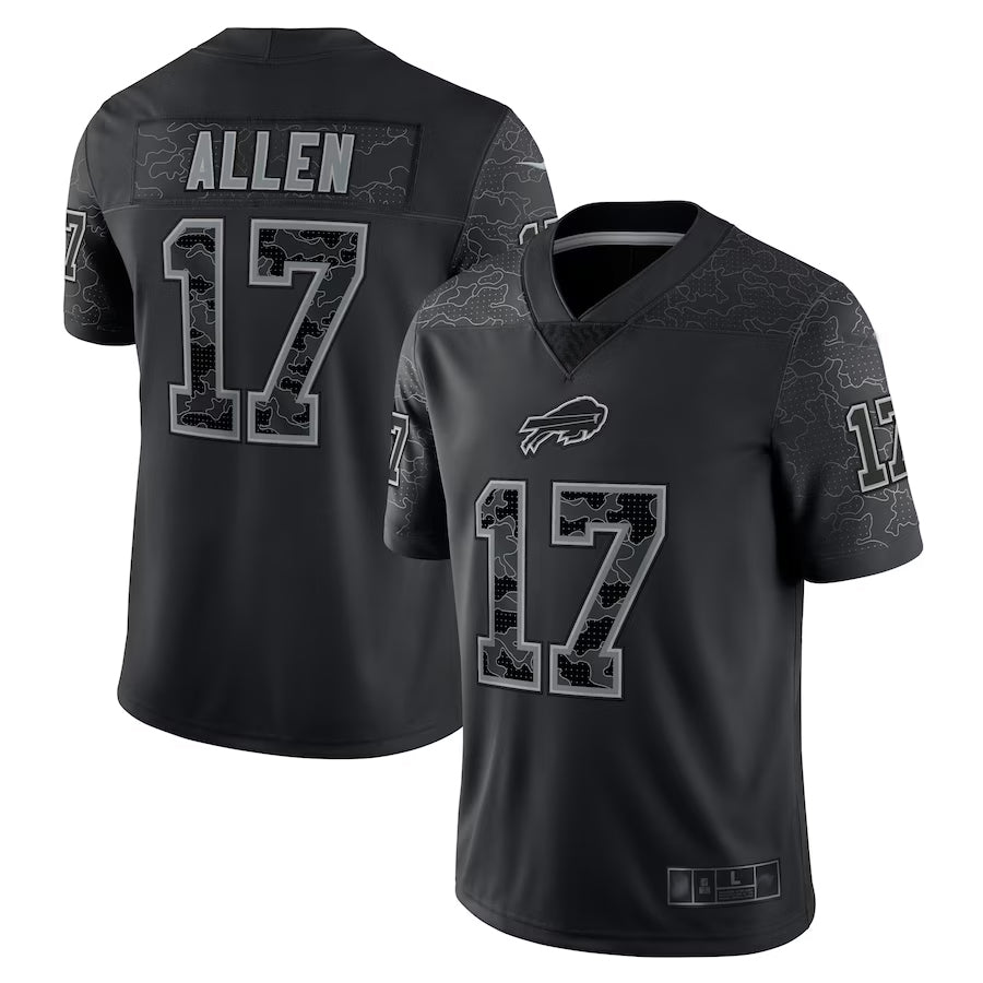 Trusc B.Bills #17 Josh Allen Player Black RFLCTV Limited Stitched Jerseys