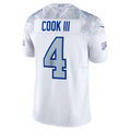 Trusc B.Bills #4 James Cook III Player White Rivalries Collection Vapor Limited Stitched Jerseys