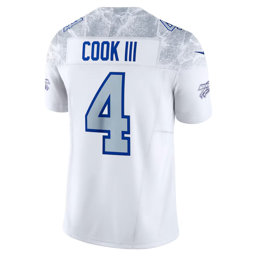 Trusc B.Bills #4 James Cook III Player White Rivalries Collection Vapor Limited Stitched Jerseys