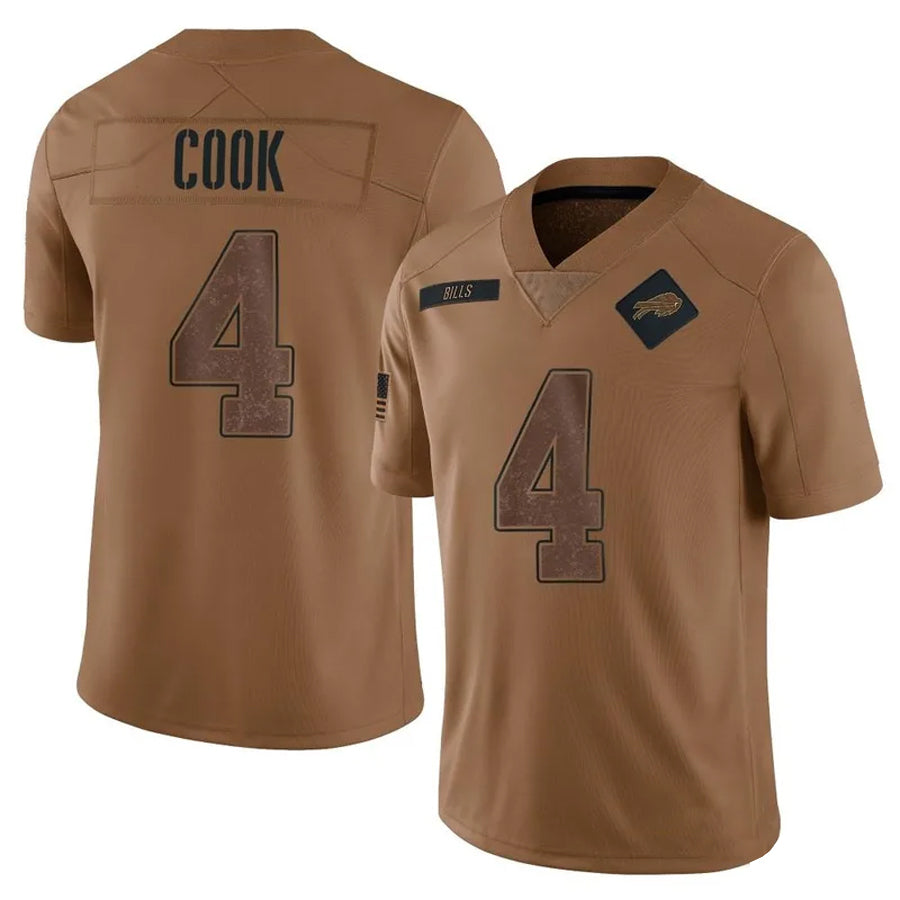 Trusc B.Bills #4 James Cook Player Brown Salute To Service Limited Stitched Jerseys