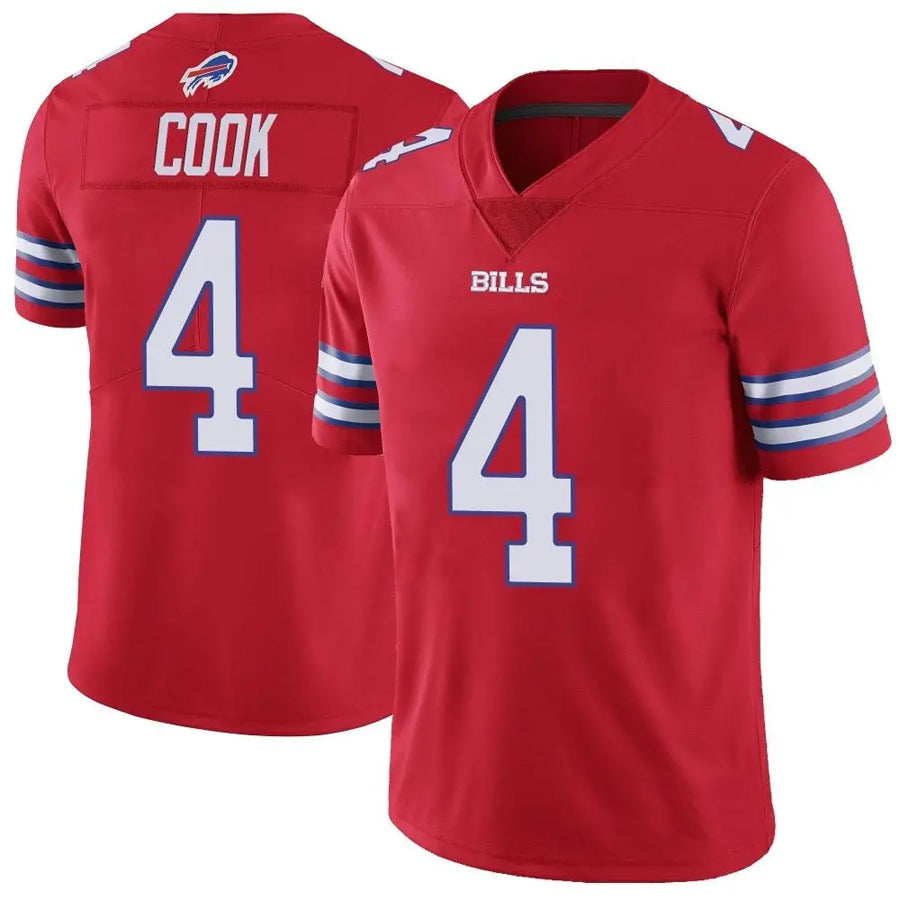 Trusc B.Bills #4 James Cook Player Red Vapor F.U.S.E. Limited Stitched Jerseys