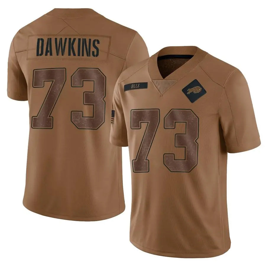 Trusc B.Bills #73 Dion Dawkins Player Brown Salute To Service Limited  Stitched Jerseys