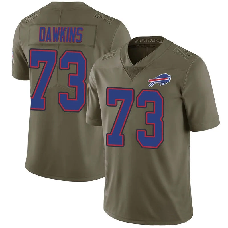 Trusc B.Bills #73 Dion Dawkins Player Olive Salute To Service Limited  Stitched Jerseys