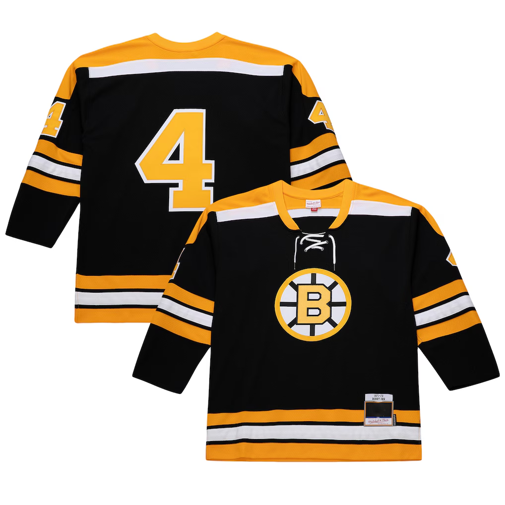 Trusc B.Bruins #4 Bobby Orr Mitchell & Ness Black Big & Tall 197172 Blue Line 2.0 Stitched Jerseys