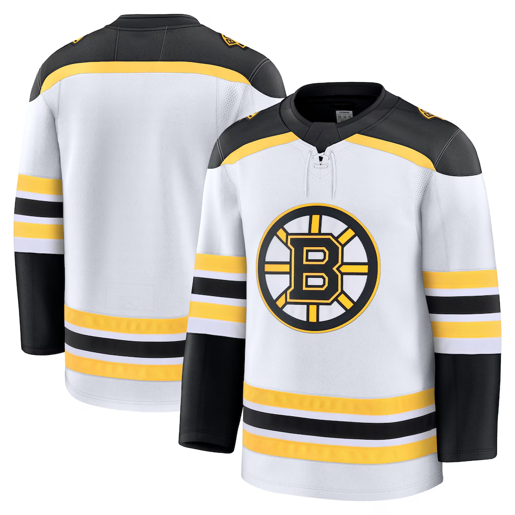 Trusc B.Bruins White Away Premium Stitched Jerseys