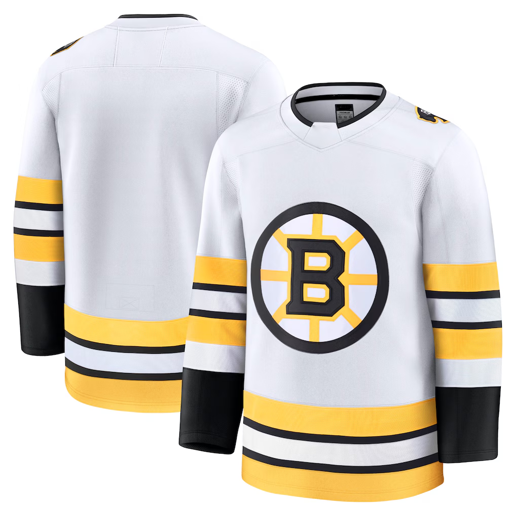 Trusc B.Bruins White Away Premium Stitched Jersey